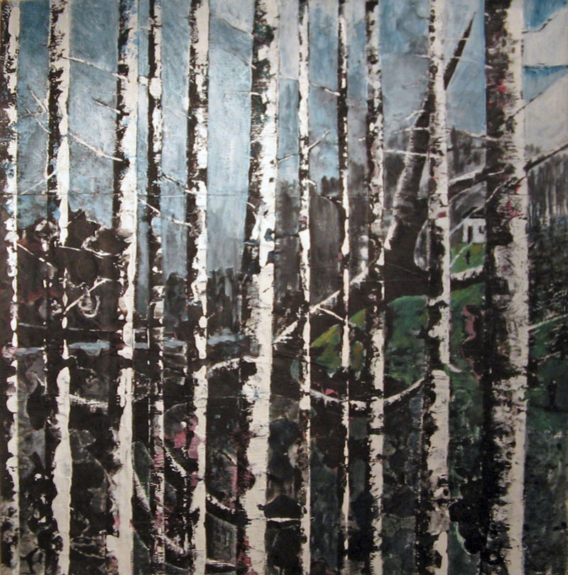 Forêt - Acrylique sur tissus raboutés – 112 x 114 – 2010