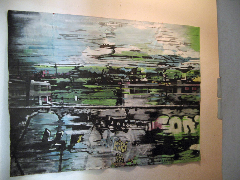 Grand paysage – Acrylique sur tissus raboutés - 188 x 140 - 2011