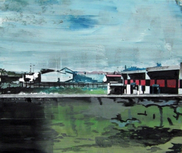 Vue du train - Acrylique sur toile – 46 x 38 – 2012