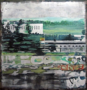 Grand paysage -  Acrylique sur tissus – 148 x152 – 2012