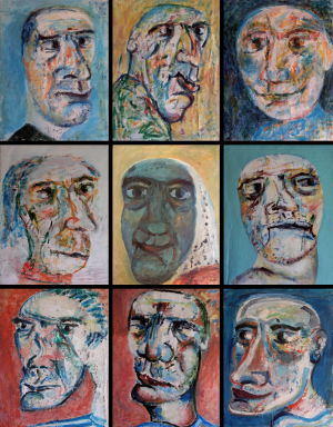 '' Têtes '' – h.s. Affiches – 62 x 78 x 9 – 1995