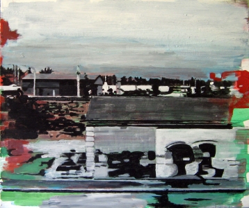 Vue du train -  Acrylique sur toile – 55 x 46 – 2010-11