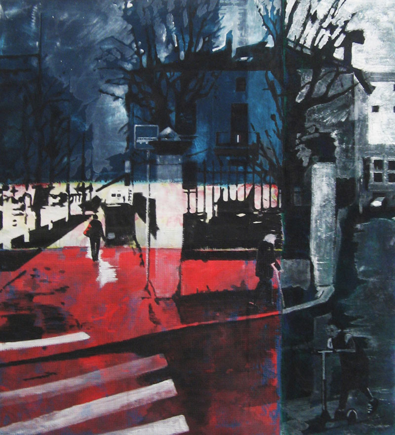 Place Carnot - Les trois âges de la vie - Acrylique sur tissus raboutés - 110 x 120 – 2011