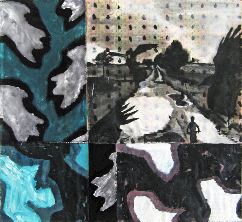 L'enfance - Acrylique sur tissus raboutés – 88 x 78 - 2011